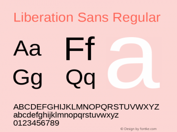 Liberation Sans Regular Version 1.02图片样张