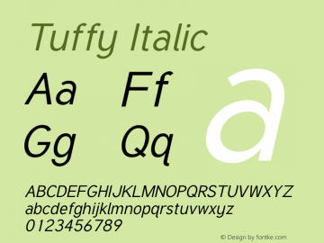 Tuffy Italic Version 001.280图片样张