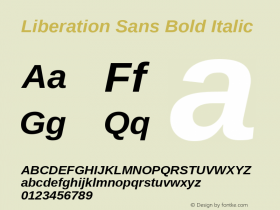 Liberation Sans Bold Italic Version 1.07.4图片样张