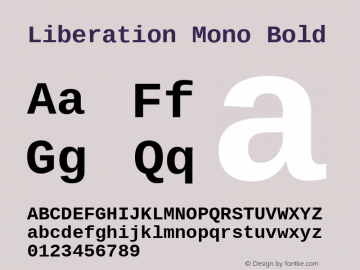 Liberation Mono Bold Version 1.05 Font Sample