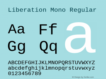 Liberation Mono Regular Version 1.07.3 Font Sample