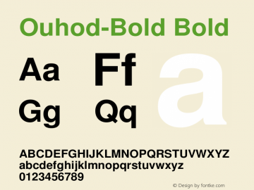 Ouhod-Bold Bold SHMOOKH COMPUTER RIYADH KSA 2001 - 1422 Font Sample