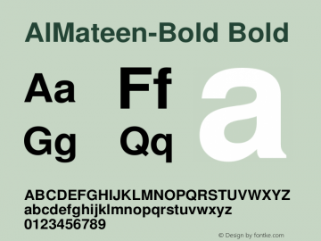 AlMateen-Bold Bold Version 1; May 20, 2003 Font Sample