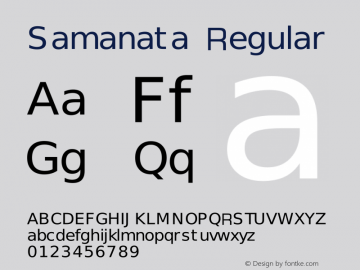 Samanata Regular Version 1.00 Font Sample
