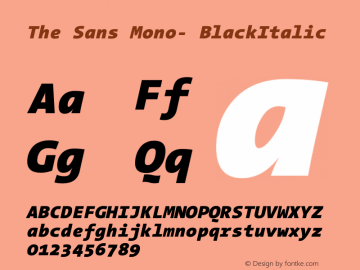 The Sans Mono- BlackItalic Version 001.000图片样张