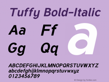 Tuffy Bold-Italic Version 001.280 Font Sample