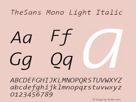 TheSans Mono Light Italic 001.000 Font Sample