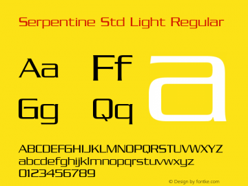 Serpentine Std Light Regular Version 2.026;PS 002.000;hotconv 1.0.50;makeotf.lib2.0.16970图片样张