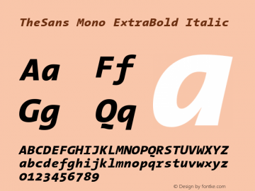 TheSans Mono ExtraBold Italic 001.000 Font Sample