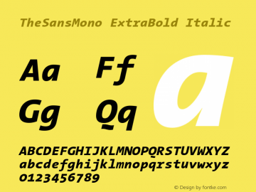 TheSansMono ExtraBold Italic 001.000图片样张