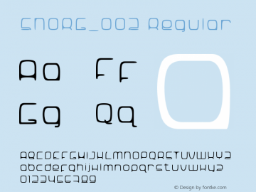 SNORG_002 Regular Version 002 December 2006 Font Sample