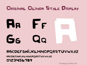 Original Olinda Style Display Version 001.003 Font Sample