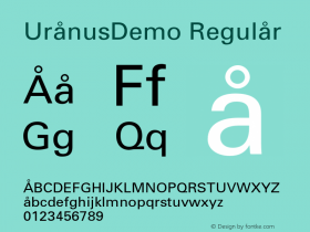 UranusDemo Regular 002.00 Font Sample