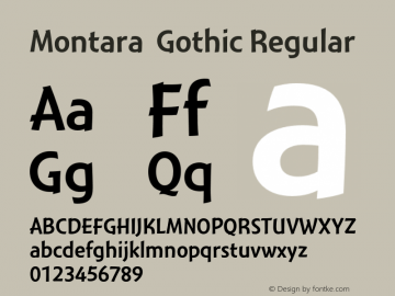 Montara  Gothic Regular Version 2.015;PS 002.000;hotconv 1.0.51;makeotf.lib2.0.18671 Font Sample