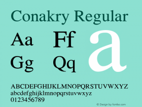 Conakry Regular Version 0.002 2006 Font Sample