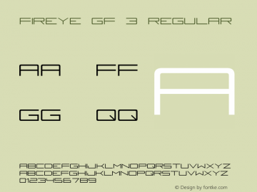 Fireye GF 3 Regular Version 3.0 Font Sample