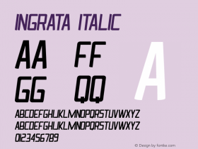 Ingrata Italic Version 1.0 Font Sample