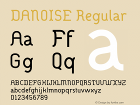 DANOISE Regular Version 001.000 Font Sample