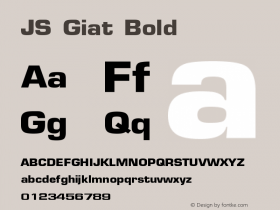 JS Giat Bold Version 1.1; 2001 Font Sample