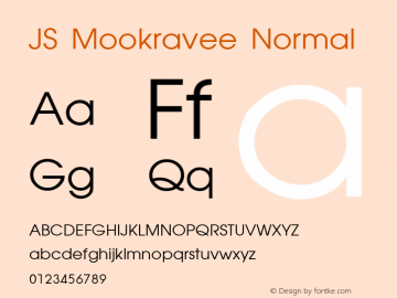 JS Mookravee Normal Version 2.0; 2002; initial release Font Sample