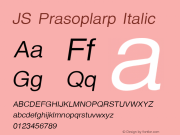 JS Prasoplarp Italic Version 1.5; 2002图片样张