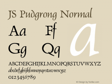 JS Pudgrong Normal Version 1.5; 2002 Font Sample