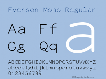 Everson Mono Regular Version 5.102图片样张