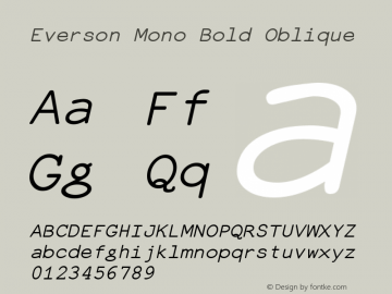 Everson Mono Bold Oblique Version 7.000 Font Sample