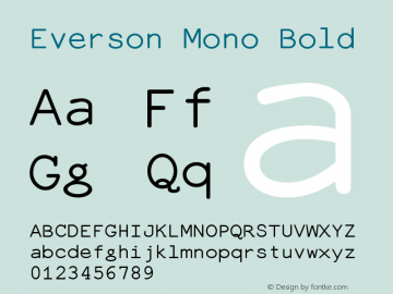 Everson Mono Bold Version 7.001b Font Sample