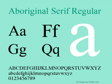 Aboriginal Serif Regular Version 9.511图片样张