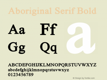 Aboriginal Serif Bold Version 9.513图片样张