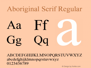 Aboriginal Serif Regular Version 9.601图片样张