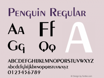 Penguin Regular 001.003 Font Sample