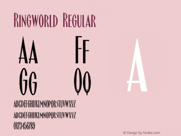 Ringworld Regular Version 001.001 Font Sample