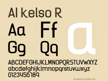 AI kelso R Fontographer 4.7 9/16/07 FG4M­0000002045 Font Sample