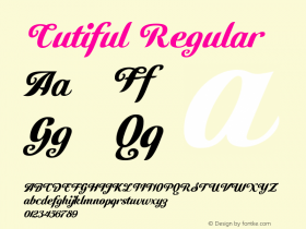 Cutiful Regular OTF 1.000;PS 001.001;Core 1.0.29图片样张