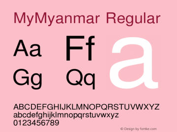 MyMyanmar Regular Version 9.005 Font Sample