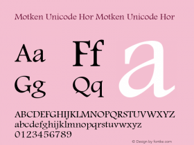 Motken Unicode Hor Motken Unicode Hor Motken Unicode Hor Font Sample