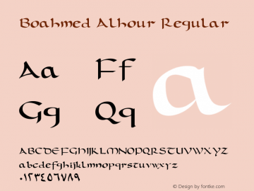 Boahmed Alhour Regular 01-01- 2004 Font Sample