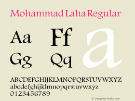 Mohammad Laha Regular Mohammad 2003 Font Sample