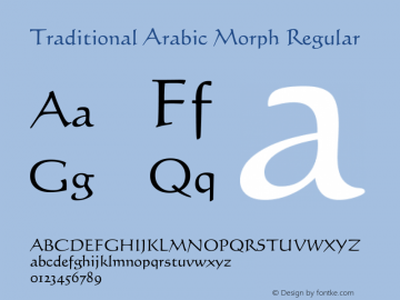 Traditional Arabic Morph Regular 19.05.2004 Font Sample