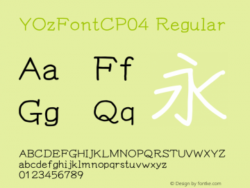 YOzFontCP04 Regular Version 12.12 Font Sample