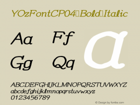 YOzFontCP04 Bold Italic Version 12.14图片样张