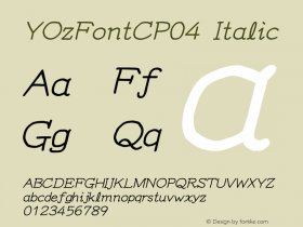 YOzFontCP04 Italic Version 12.14图片样张