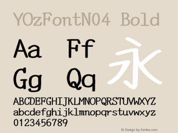 YOzFontN04 Bold Version 12.02 Font Sample