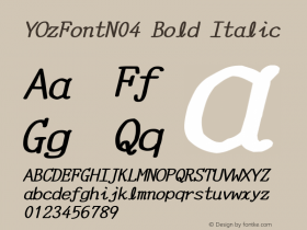 YOzFontN04 Bold Italic Version 12.03图片样张