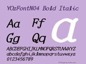 YOzFontN04 Bold Italic Version 12.12图片样张