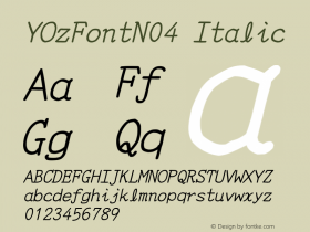 YOzFontN04 Italic Version 12.12图片样张