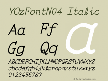 YOzFontN04 Italic Version 12.12图片样张