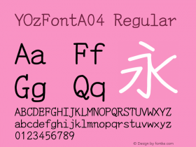 YOzFontA04 Regular Version 12.12 Font Sample